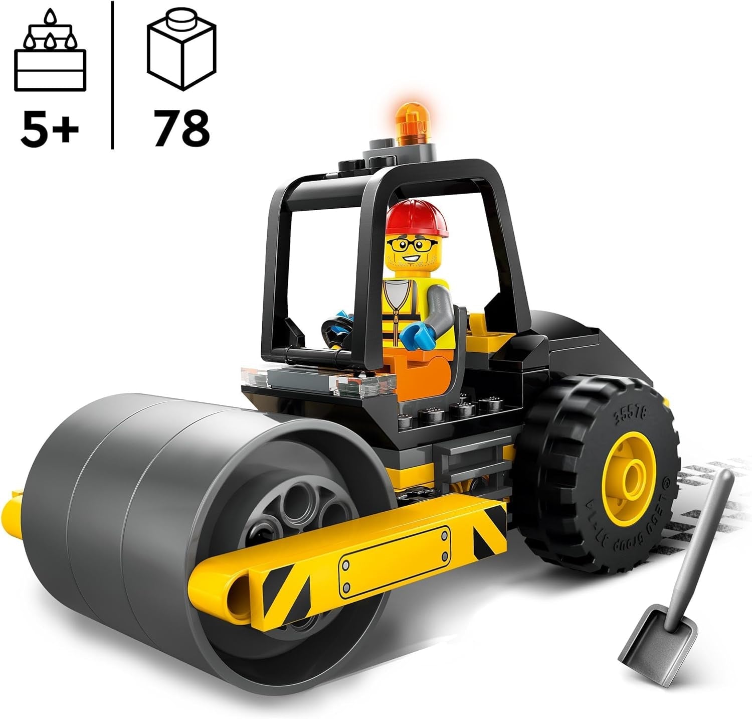 LEGO City Road Roller-bouwvoertuig voor kinderen van 5 jaar Stoomwals met minifiguur van een bouwvakker Fantasierijke speelervaring voor jongens en meisjes Klein leuk cadeau 60401 Bouwsets Bekijk de LEGO-Store