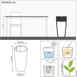 Plantenbak LECHUZA Rondo Premium 32 Mat Wit | Plantenzuil met bewateringssysteem, waterniveau-indicator en planteninzet | Matte afwerking | Ø 32,5 x 56,5cm | 15786