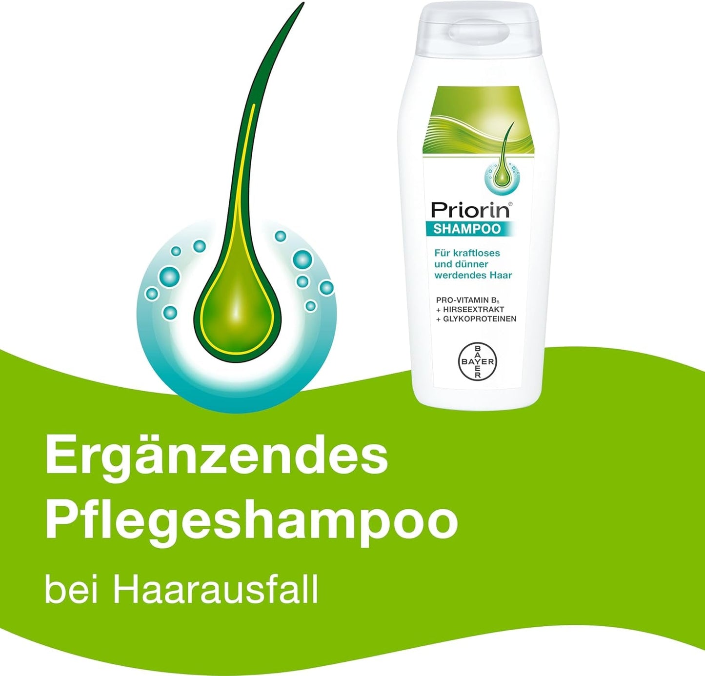 Priorin Shampoo - haarversterkende shampoo - extra verzorging voor zwak, dun haar - zonder parabenen en kleurstoffen - 1 x 200 ml Haarverzorging Naty Shop
