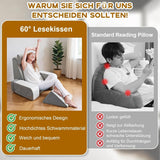 Leeskussen met afneembare neksteun en armleuning, comfortabel en lichtgewicht rugkussen voor bed en bank, rugkussen voor volwassenen, rugleuning van traagschuim voor lezen, tv kijken en videogames