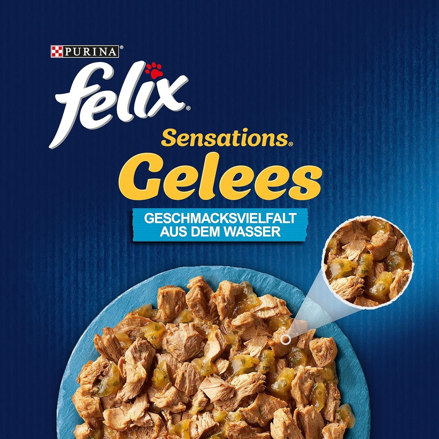 Felix Sensations Kattennatvoer in gelei, geassorteerde vismix, verpakking van 6 (6 x 12 zakjes van elk 85 g)