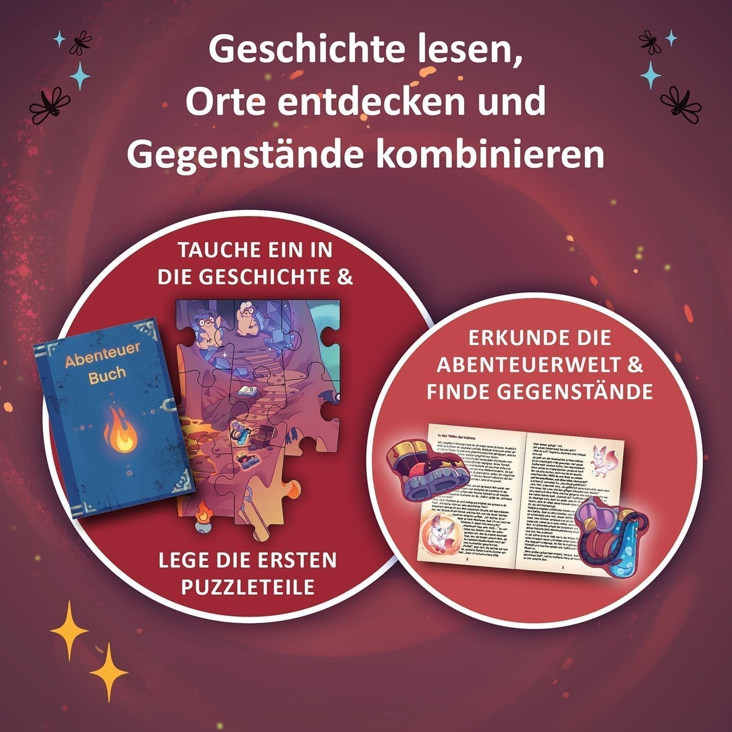 KOSMOS 684853 Den Tiefen Des Vulkans avonturenpuzzel, 258 stukjes, interactieve avonturenpuzzel voor kinderen vanaf 8 jaar, ontdek een avonturenverhaal met elk puzzelstukje puzzel Naty Shop