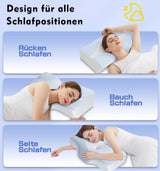 Nekkussen van traagschuim Ergonomisch orthopedisch kussen voor nek- en schouderpijn - Verkoelend slaapkussen voor zij-, rug- en buikslapers met neksteun Cervicale orthopedische kussens Naty Shop