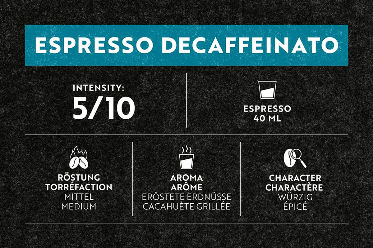 Café Royal Espresso Decaffeinato 36 Kapseln für Nespresso Kaffee Machine - 5/10 Intensiteit - UTZ-zertifiziert Kaffeekapseln aus Aluminium (Packung mit 2)