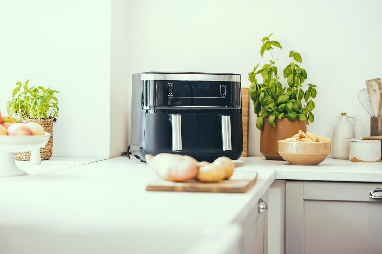 SEVERIN Dubbele heteluchtfriteuse met kookkamer 2 X 3,8 L, 8 automatische programma's Apparaten Naty Shop