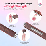 SAVILAND 4X Hochfester Cat Eye Magnet Für Nagel: 3-in-1 Nagelmagneet Rund Lange Streifenperle N35 Neodym Ultra Strong Magnet Für Nagellack Präzise 3S Formung Cat Eye Gel Nagellack Magnet Magnetstift