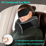 KILDOWS Vliegtuig-nekkussen, reiskussen van traagschuim, vliegtuigreiskussen met oogmasker en oordopjes, orthopedisch nekkussen, ideaal voor reizen per vliegtuig, auto, trein Cervicale orthopedische kussens Naty Shop