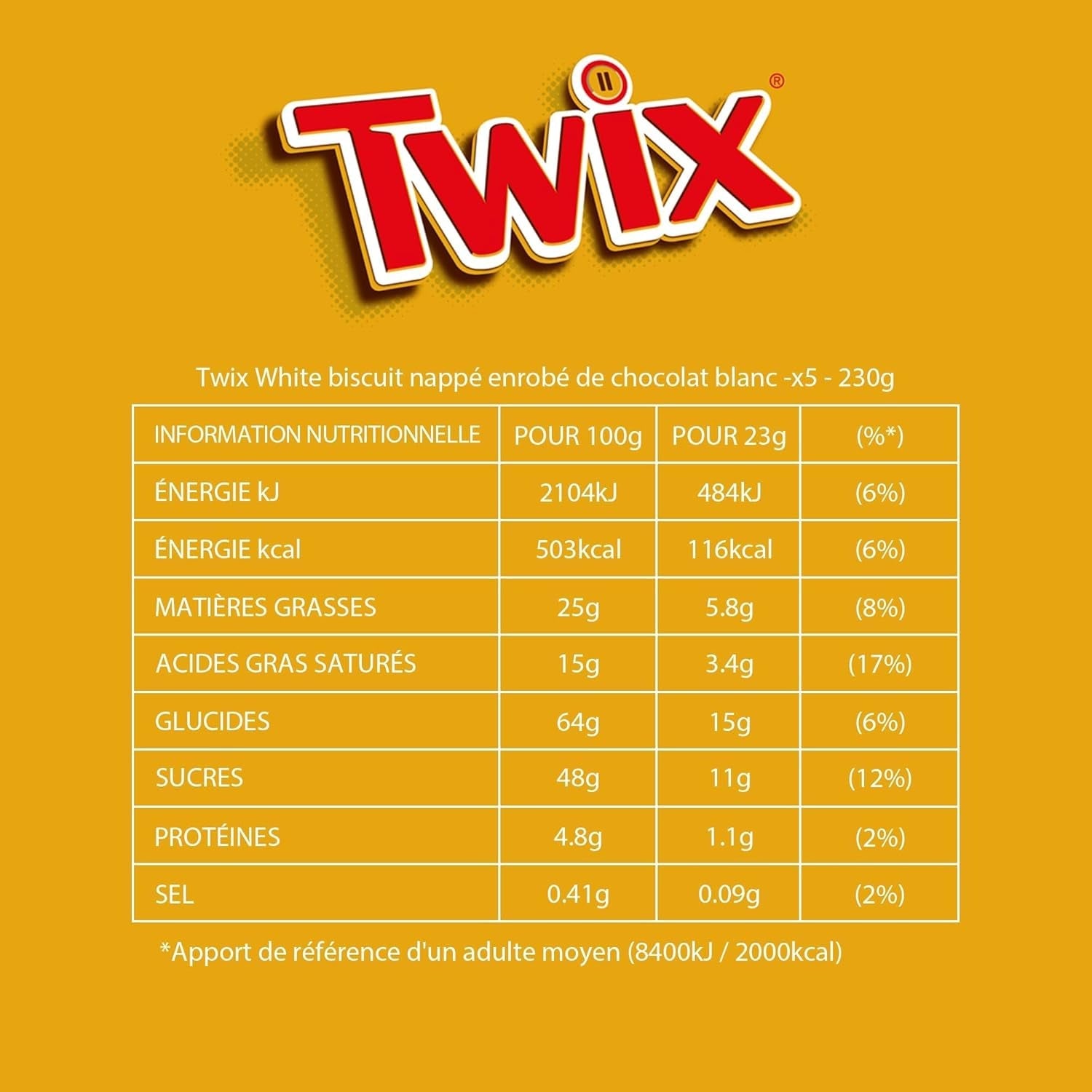 Twix Witte Chocoladerepen | Karamel, koekjes, witte chocolade | Chocolade Multipack | 5 repen (5 x 46 g) (verpakking van 5)