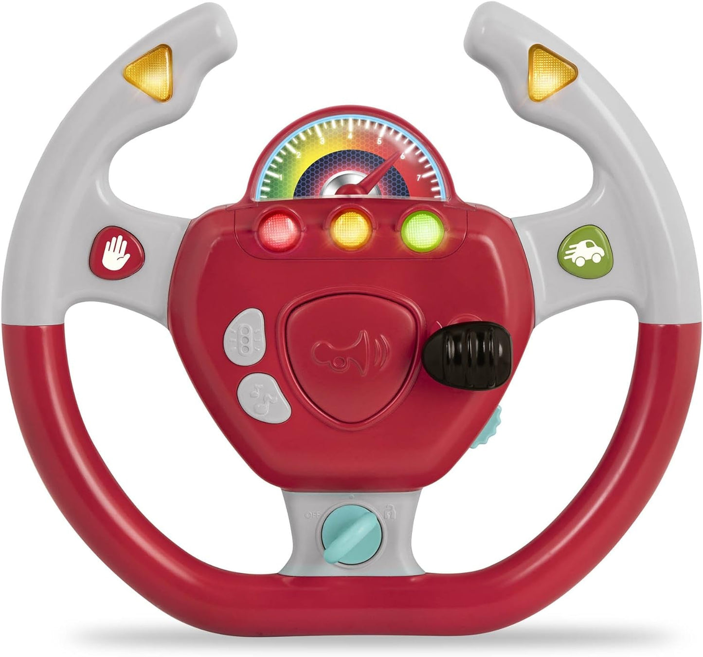 Plastic Battat, BT2525Z interactief stuurwielspeelgoed, ook voor reizen en autoritten met licht en geluid voor kinderen vanaf 2 jaar, rood, compatibel met auto's Bebe Toys Naty Shop