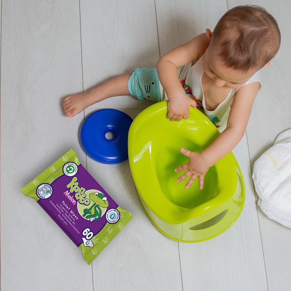 Meloen Feuchttücher - Spülbar - Aus 95% Wasser - Parfümfrei - Plastikfrei - Dermatologisch Getestet - Feuchtes Toilettenpapier Aus 100% Pflanzlichem Cellulosemateriaal - 60 Tücher Naty Shop