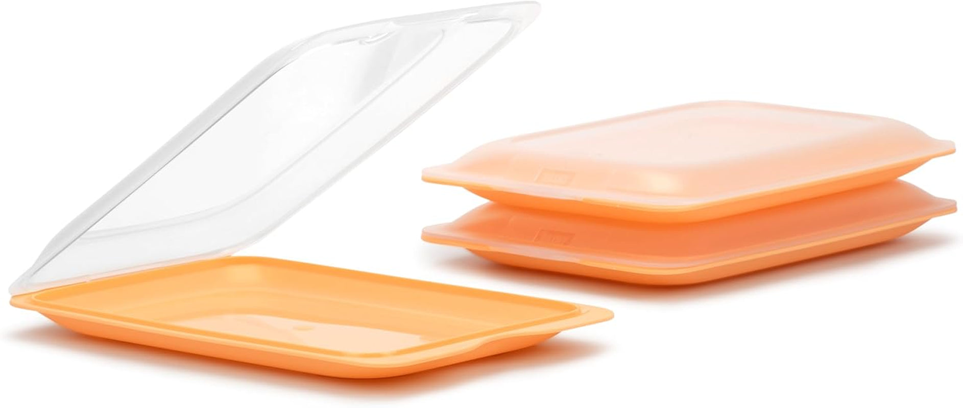 TATAY Fresh Slicer Box Set van 4, BPA-vrij, herbruikbaar, stapelbaar, vaatwasser en MWO, willekeurige kleuren. Afmetingen 17 cm x 3,2 cm x 25,2 cm Voedselbewaardozen Naty Shop Set 3 - Perzik