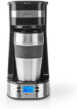 NEDIS Espressor - Gefilterde koffie - 0,4 l - 1 Kopje - Timer - Zwart/Zilver