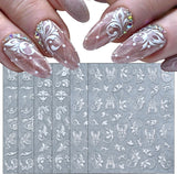 GZMAYUEN 12 kleuren Franse nagelstickers 3D Franse kleurverloop nagelstickers Zelfklevende nagelontwerp Nagelaccessoires