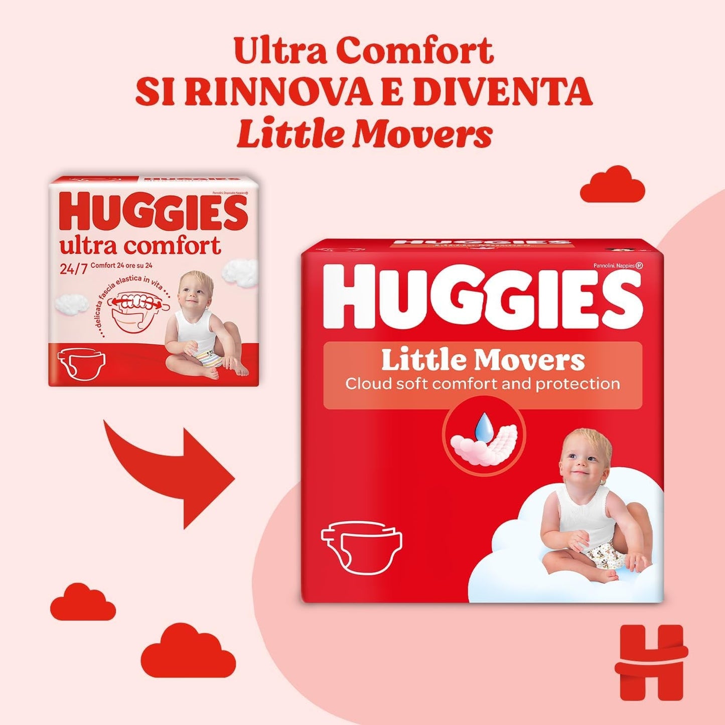 Huggies Ultra Comfort/Little Movers luiers, maat 3 (4-9 kg), Disney Design, absorberend, volledige bescherming, 126 stuks