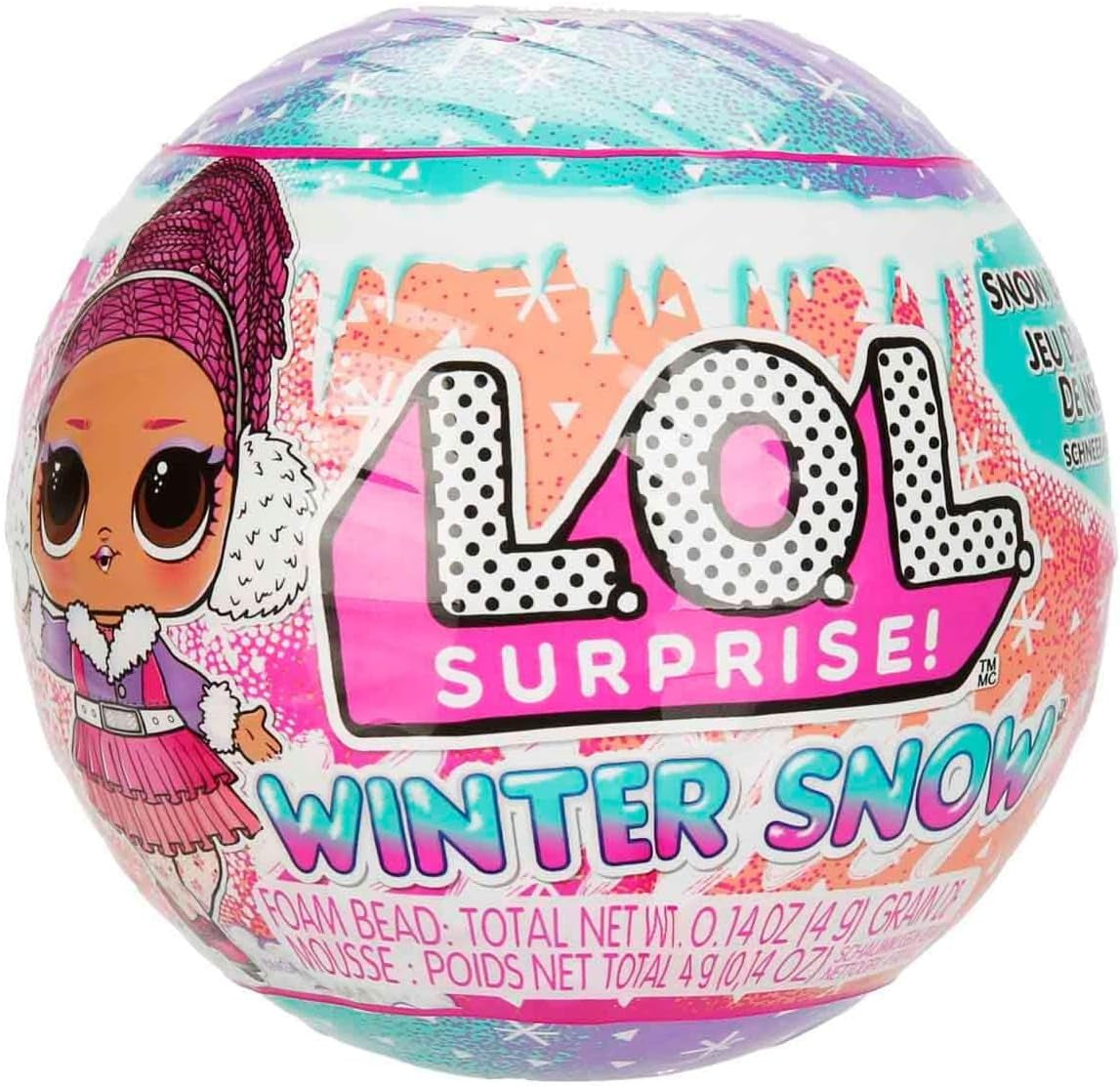 L.O.L. Verrassing! Winter Snow Tot - 1 magische sneeuwverrassing verzamelpop, blind verpakt, 8 verzamelpoppen, ijzige coole mode en accessoires, kindercadeau 4+ Naty Shop-poppen