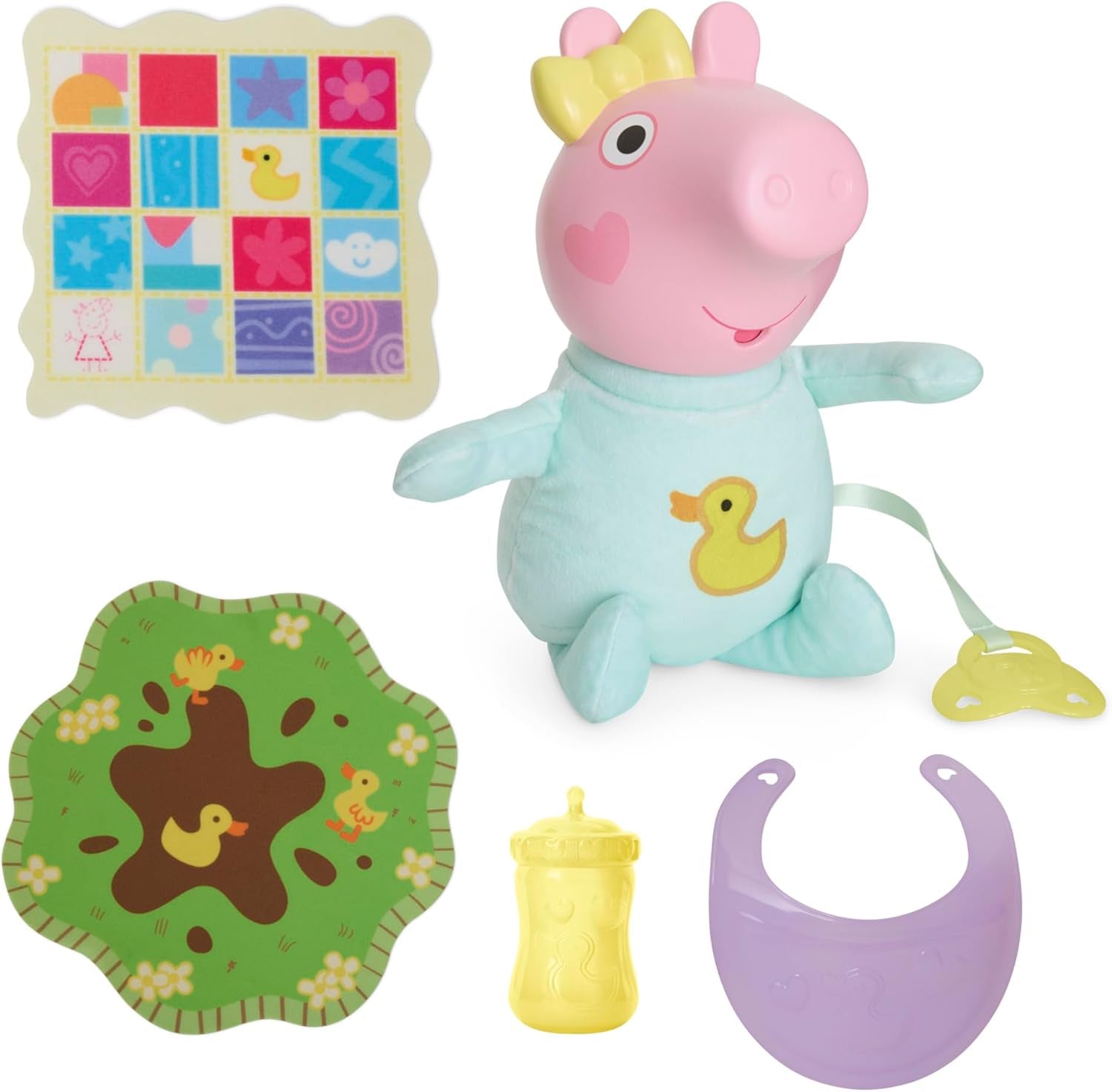Peppa Pig 28 cm Evie interactieve pop met 20 geluiden en vele functies, speelgoedset voor kinderen vanaf 3 jaar