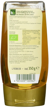 Biozentrale Biologische acaciahoning | 350 g Biologische honing van witte acaciabloemen | Ideaal als spread Biologische honing voor thee | Alternatief voor honingraathoning (2-pack)