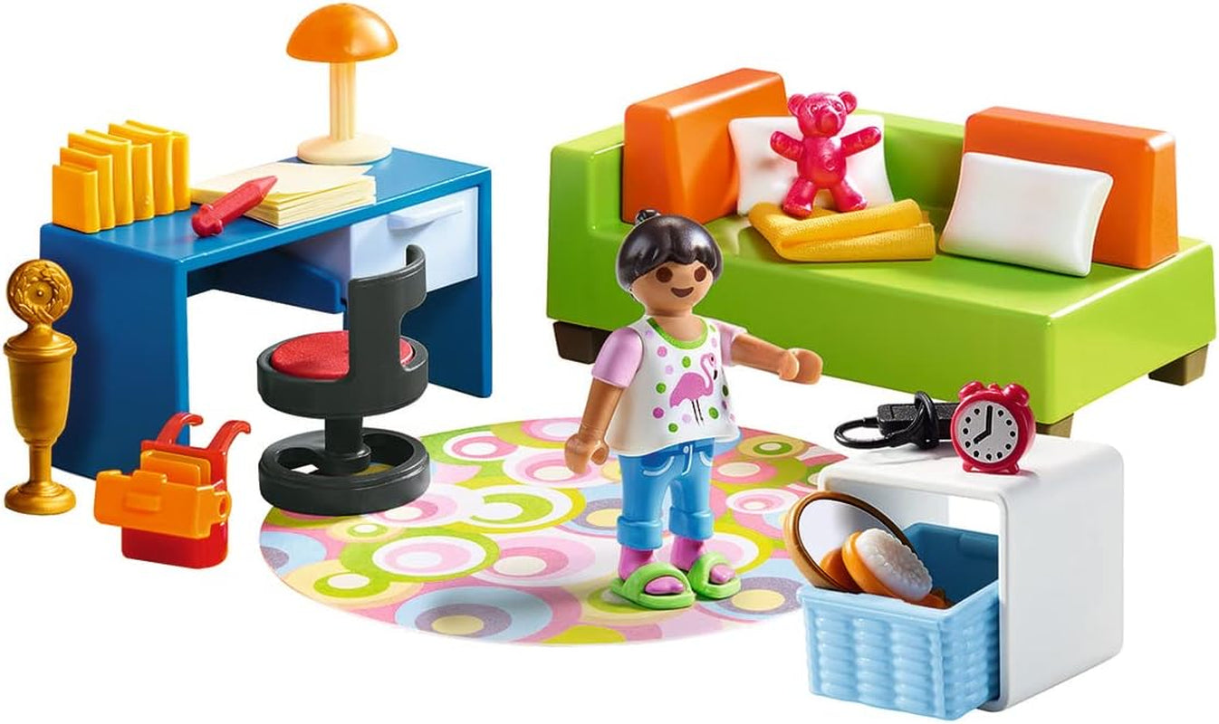 PLAYMOBIL poppenhuis 70209 Jeugdkamer met meisjesfiguur en accessoires, vanaf 4 jaar Poppenhuizen Naty Shop
