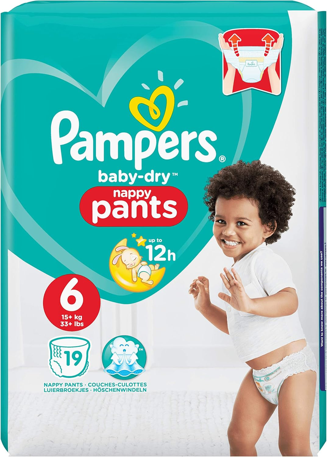 Pampers Baby-Dry luiers, maat 8, 43 luiers, vanaf 19 kg, Jumbo+ pak