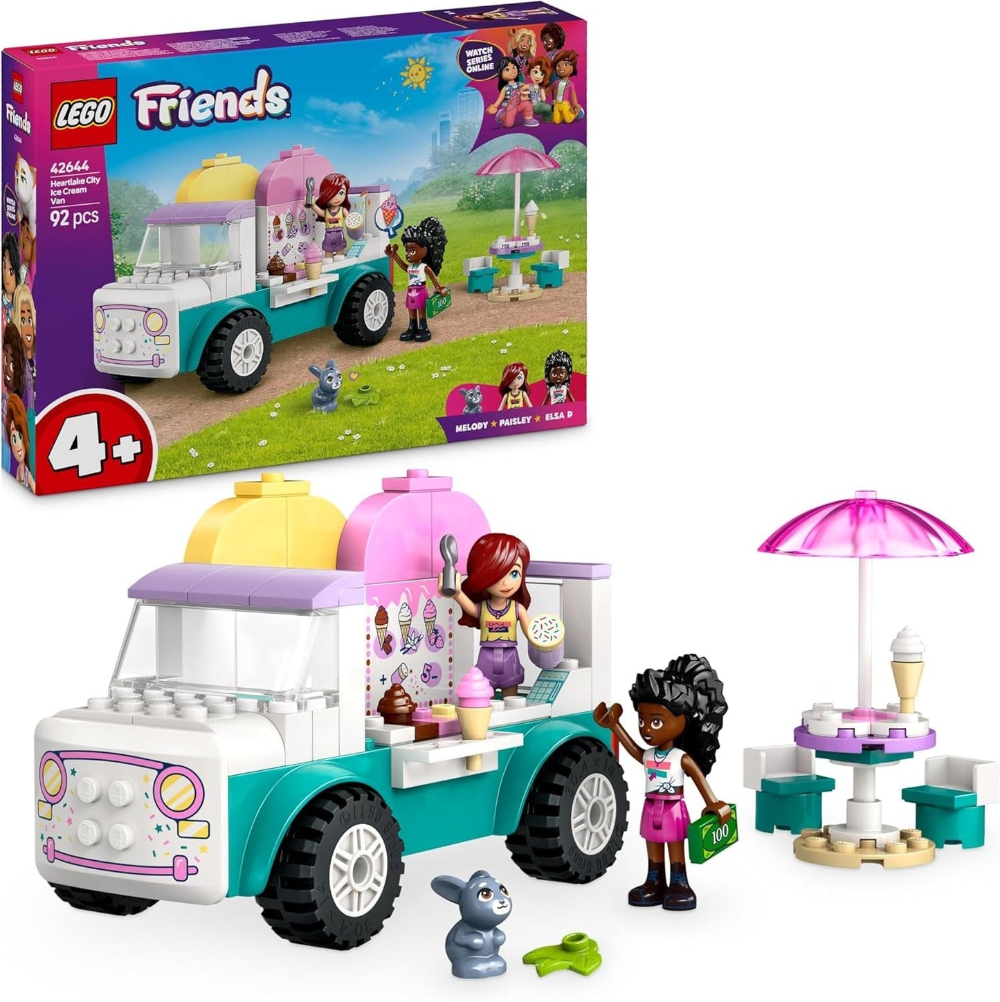 LEGO Friends Heartlake City IJscowagen Fantasiespelset 2 figuren en een konijntje Bouwset 4 jaar oude meisjes Speelgoedfiguur Minifiguur Bouwspeelgoed 42644 Bouwsets Bekijk de LEGO-Store Standaardtitel
