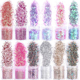 HOWAF 12 Dozen Nagelglitter Gezicht Lichaamsborstel Glittermake-up Nagelglitter Oog Lip Haar Lichaamsdecoratie Halloween Kerstfestival Maskerade Make-up Accessoires