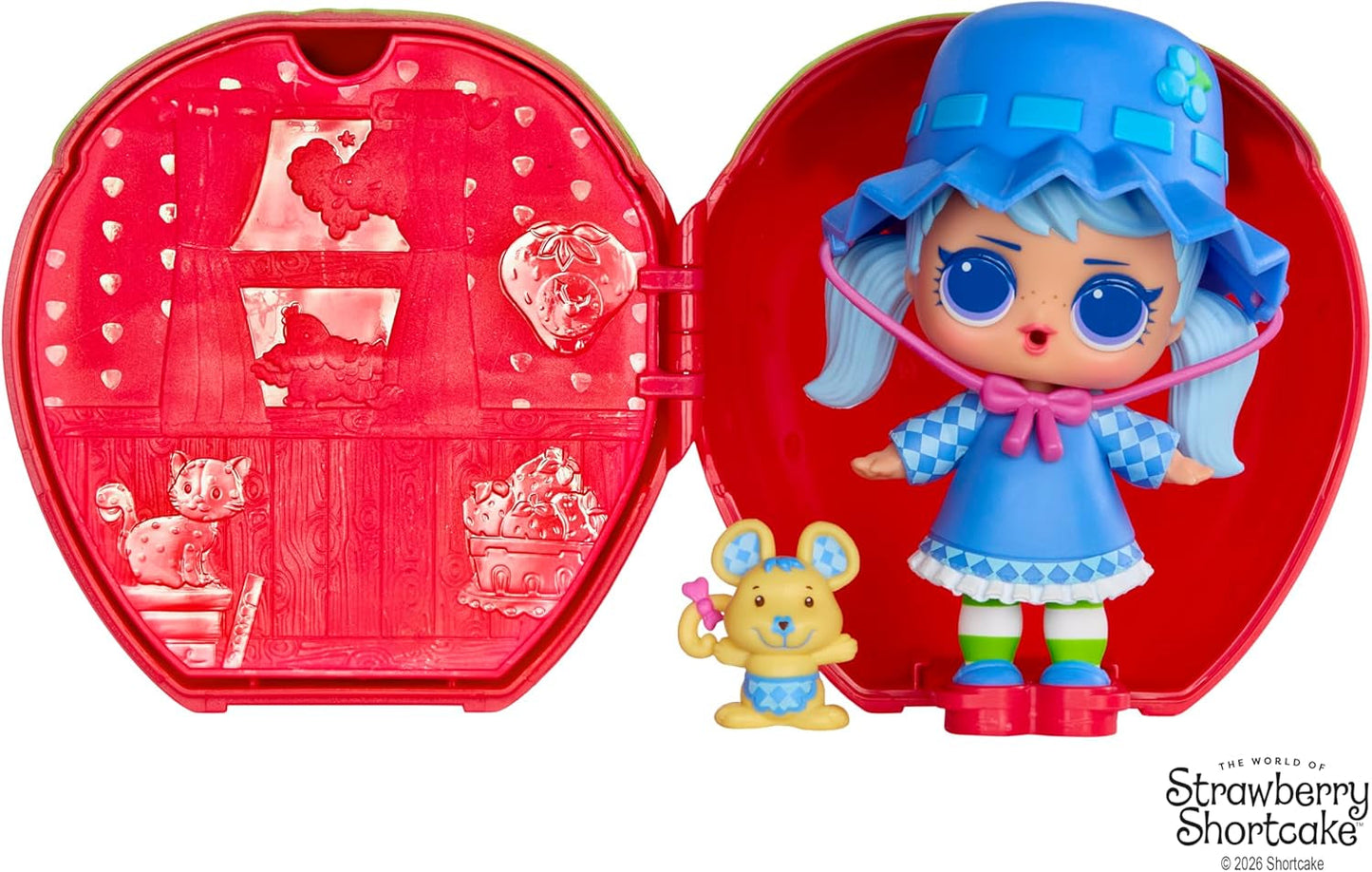 LOL Verrassing! Loves Strawberry Shortcake Tots - Geurpoppen om te verzamelen met 7 verrassingen, huisdier, mode, schoenen, hoed, speelset met Strawberry Shortcake Convertible House, vanaf 4 jaar