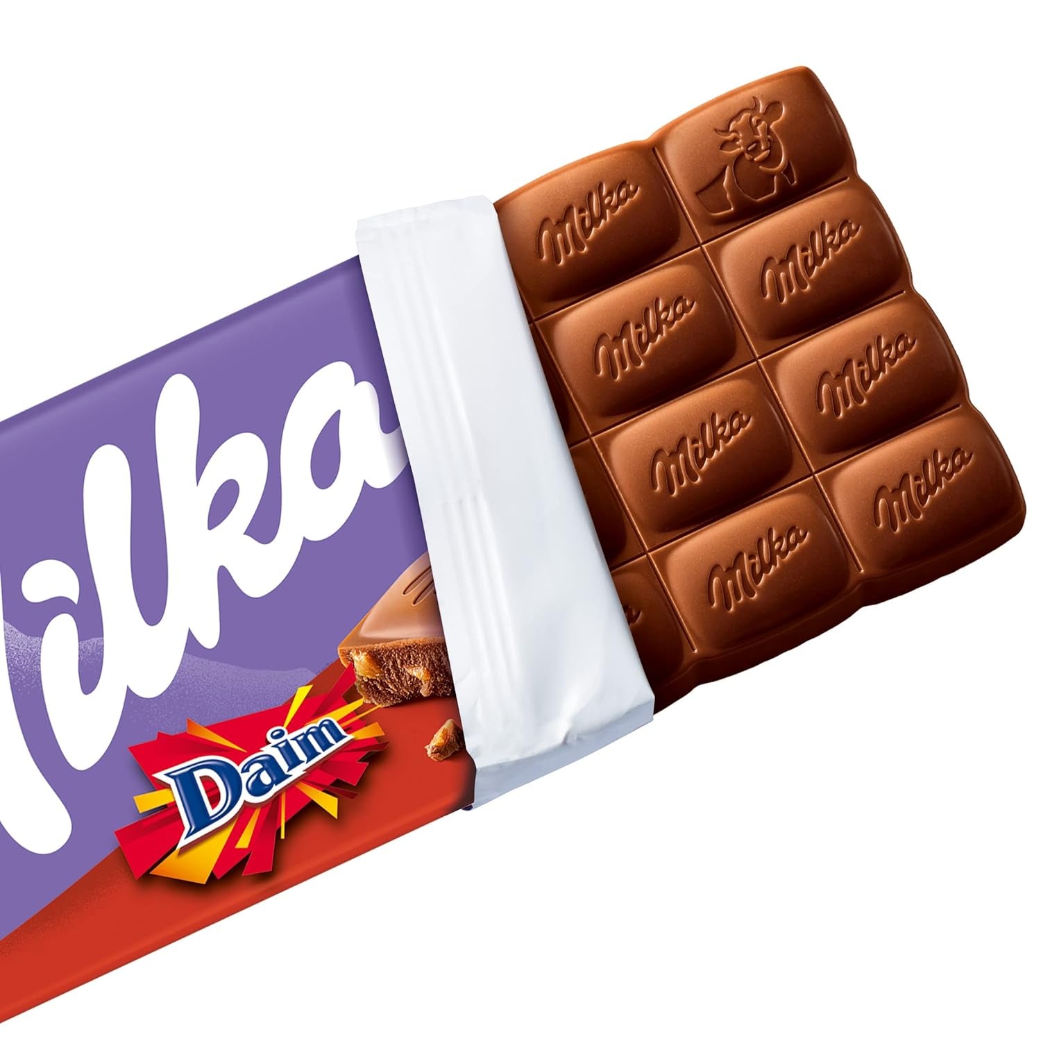 & Daim 1 x 100g I Alpenmelkchocolade I met stukjes karamel en amandelen I 100% Alpenmelkchocolade I Chocoladereep met Daim (4 stuks)