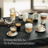 Siemens EQ500 volautomatische espressomachine TQ513D01, vele koffiespecialiteiten, melkopschuimer, geïntegreerd melkreservoir, automatische stoomreiniging, 1500 W, natuurlijk licht zilver/pianozwart