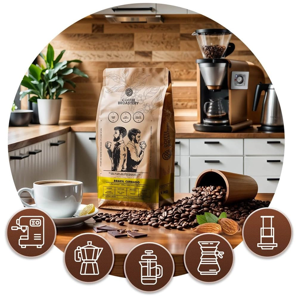 Set koffiebonen 3x1kg 3000g | Brazilië Guaxupe | Brazilië Mogiana | Brazilië Cerrado | Brazilië | Speciale koffie | Vers gebakken