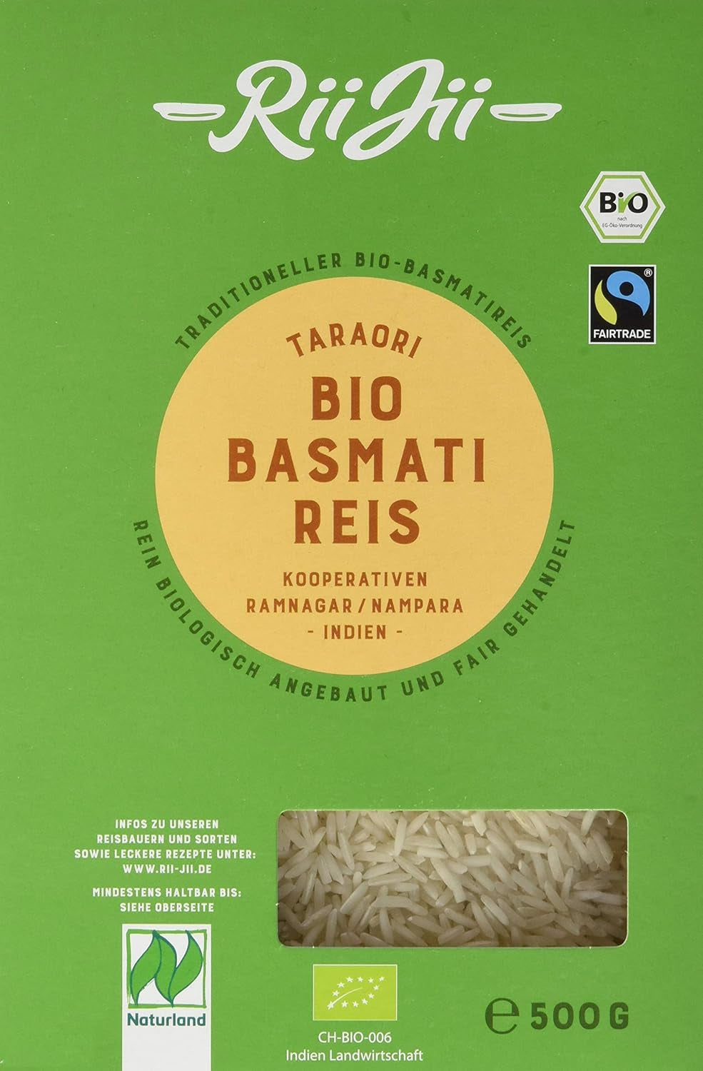 Taraori witte biologische Basmatirijst, FairTrade Naturland, 500 g