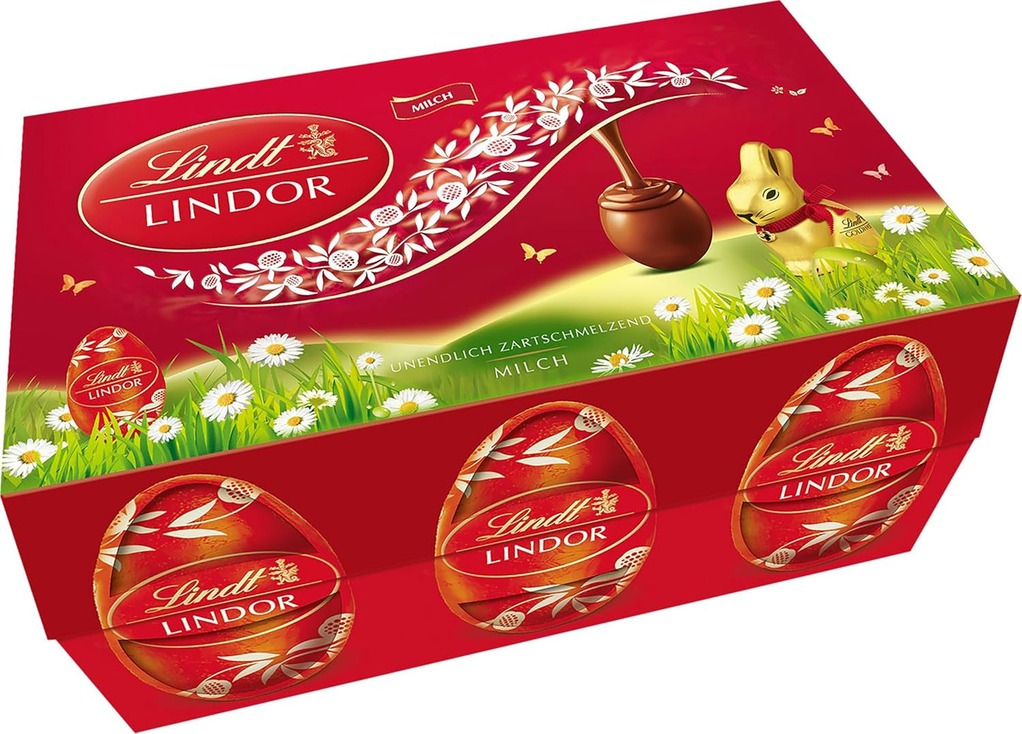 Paasmix Lindt Chocolade LINDOR | Doos 144g | LINDOR eieren die smelten in je mond in drie varianten: Melkchocolade, Pure chocolade, Hazelnoot | Paaschocolade | Geschenk van chocolade | 1 pakje