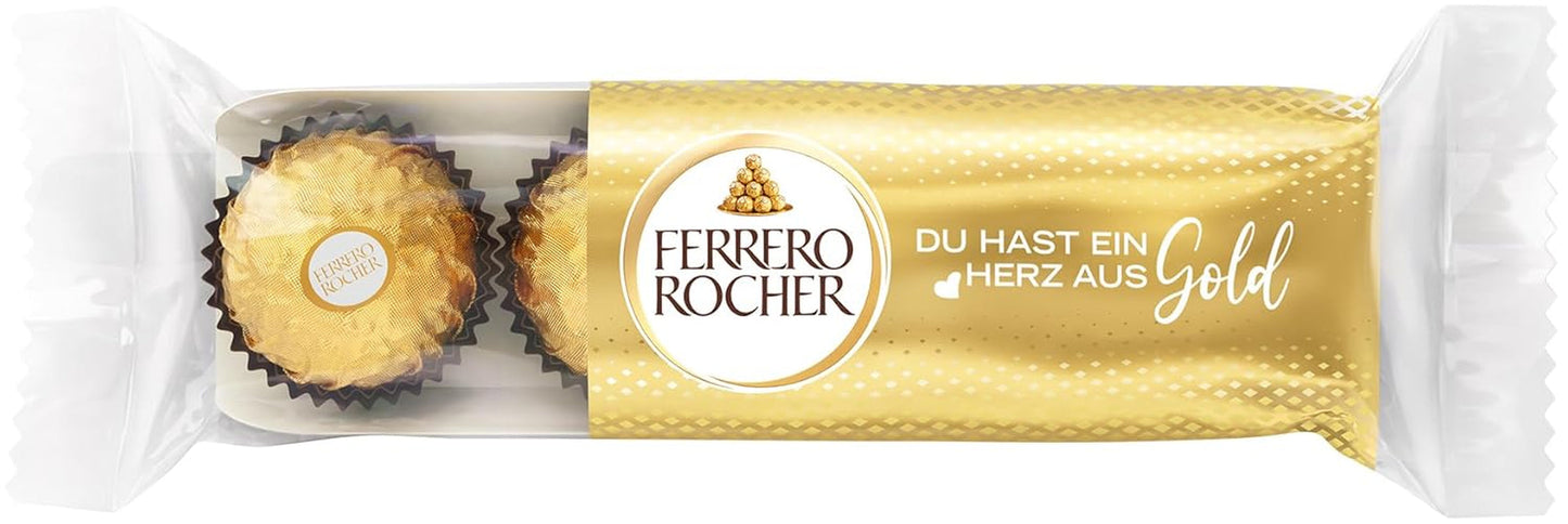 Ferrero Rocher - Krokante en romige hazelnootspecialiteitpralines - Valentijnsdagcadeau voor hem en haar - 16 pakjes van 4 individuele pralines