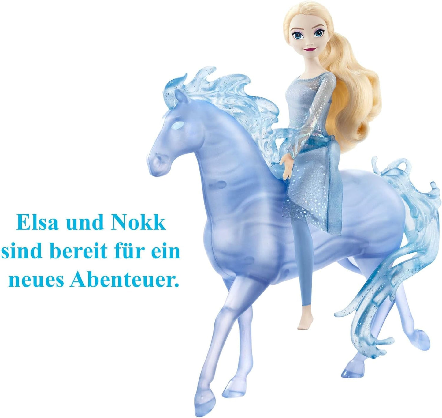 Mattel DISNEY Frozen Elsa en Nokk - Scharnierende Elsa-pop, majestueuze Nokk-waterfiguur, geïnspireerd door de tweede film, voor kinderen vanaf 3 jaar, HLW58
