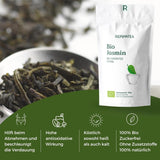Biologische groene thee met jasmijn 100 g (50 kopjes) | Jasmijnthee uit China in bulk, biologische kwaliteit REPLANTEA