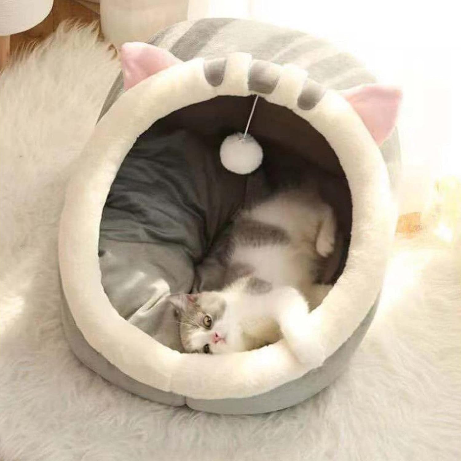 Katzenhaus Für Indoor Winterfest Wasserdicht Und Warm katzenhöhle Katzen Wasserdichtes Wetterfestes Faltbares Tierheim Warm Pet Nest, voor Kleine bis Mittlere Größe Katzen