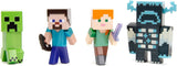 Jada Toys Minecraft-figurenset (4-delig) gemaakt van metaal - Minecraft Caves & Cliffs verzamelfiguren (Steve, Alex, Creeper en Warden) voor gamers en verzamelaars 8+ 6 cm elk Actiefiguren Naty Shop