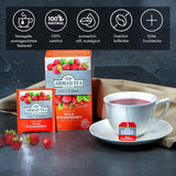 Ahmad Tea - Wilde Aardbei - Cafeïnevrije fruit- en kruidenthee - Aardbei - Smaakverzegelde, individueel verpakte theezakjes met 2 g thee per portie - 20 theezakjes met bandjes