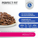 Perfect Fit Adult 1+ selectie natvoer met zalm, diepzeevis, rundvlees en kip, 48 zakjes, 12x85g (4 stuks) - Premium natvoer voor volwassen katten vanaf 1 jaar