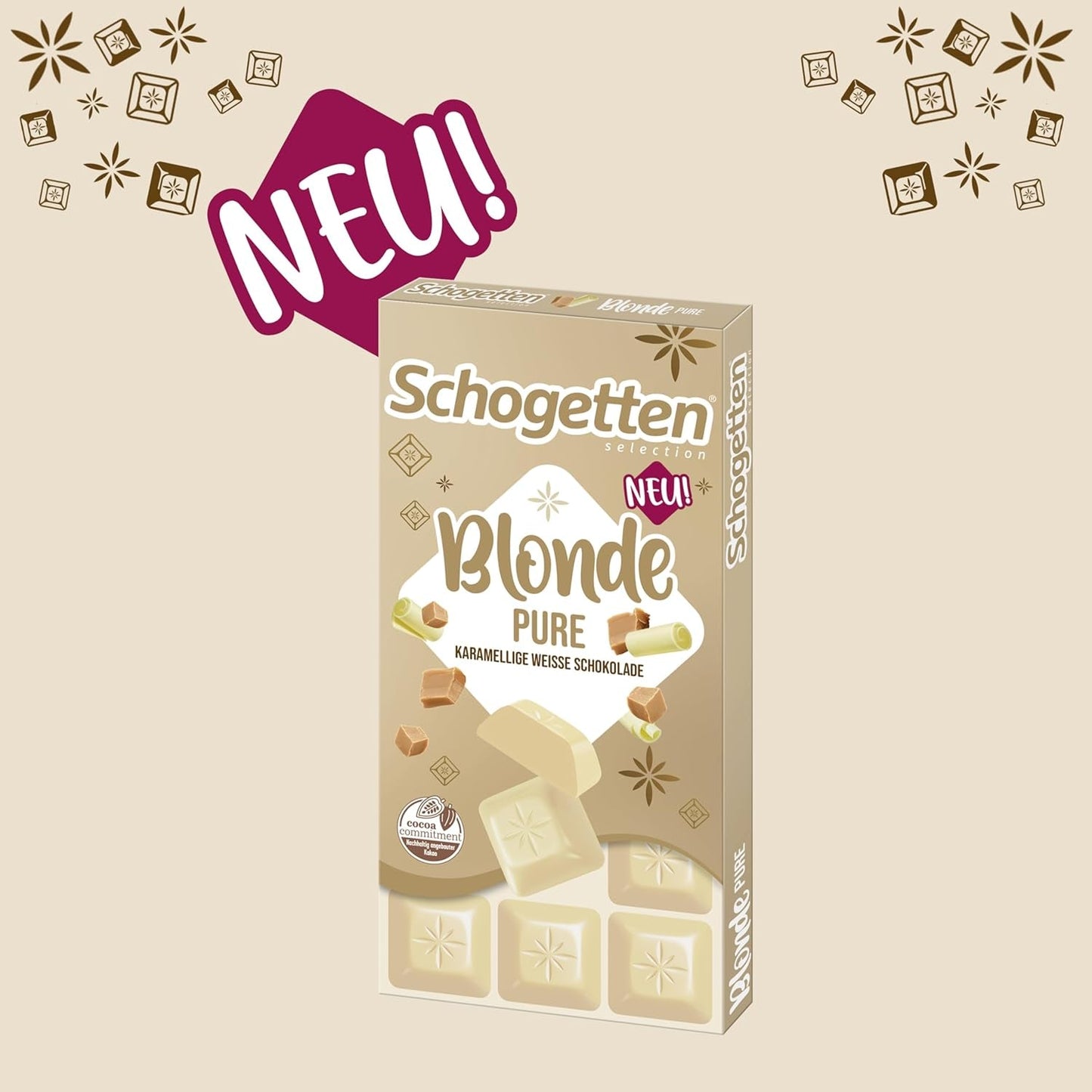Schogenten Blond Puur I witte chocolade met karamel I 100 g I individueel geportioneerd (pak van 2)