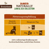 IAMS Natuurlijk nat kattenvoer in saus - Hoogwaardig vlees- en visnatvoer voor volwassen katten, Land & Sea Collection, 12 x 85 g