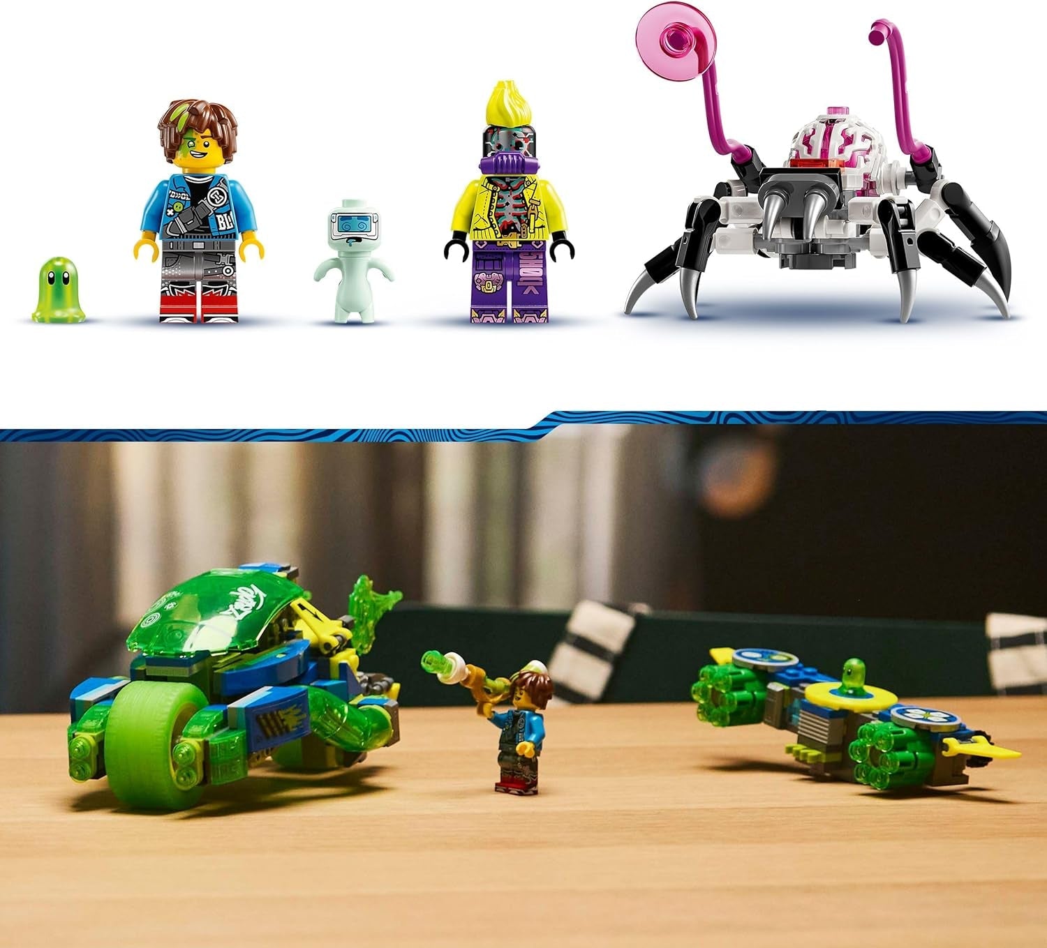 LEGO Dreamzzz Mateo met Z-Blob Action Racer, 2-in-1 fantasiespeelset met voertuigen, minifiguren en droomwezens voor kinderen vanaf 8 jaar, cadeau voor jongens en meisjes 71491 Bouwsets Beuche in LEGO-Store