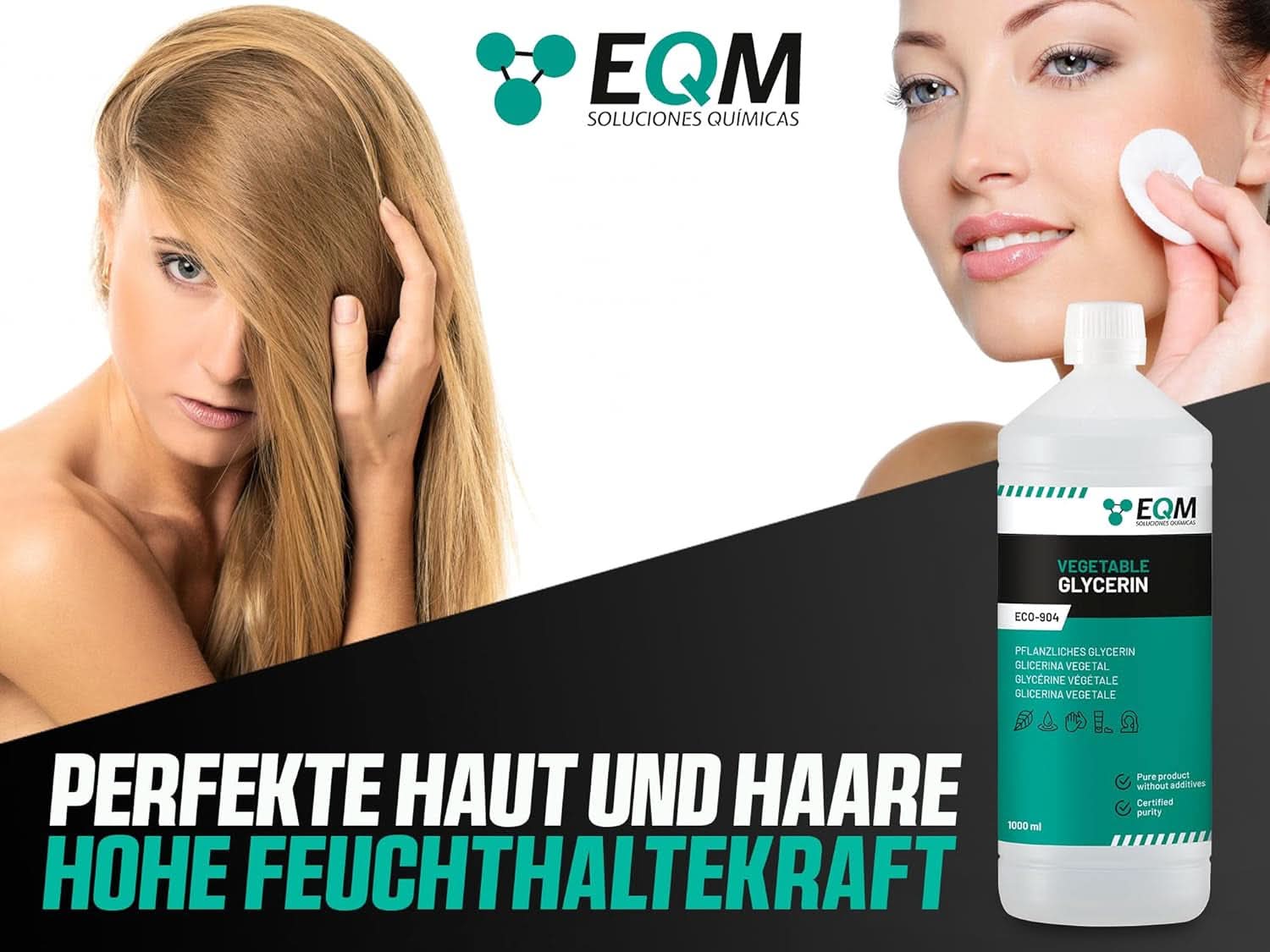 Plantaardige glycerine, 100% natuurlijk, natuurlijke vochtinbrengende crème voor haar en huid, ideaal voor zepen, shampoos, crèmes, 1 liter Douche en bad Naty Shop