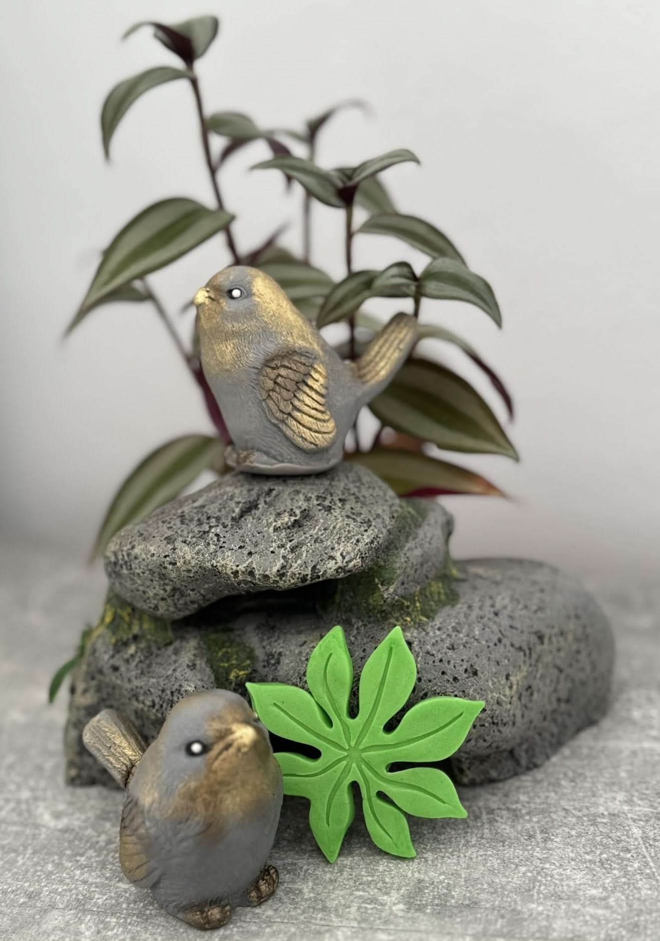 Set van 3 eetbare suikerdecoraties, Exotische vogels Suikerpastadecoraties Nati Shop