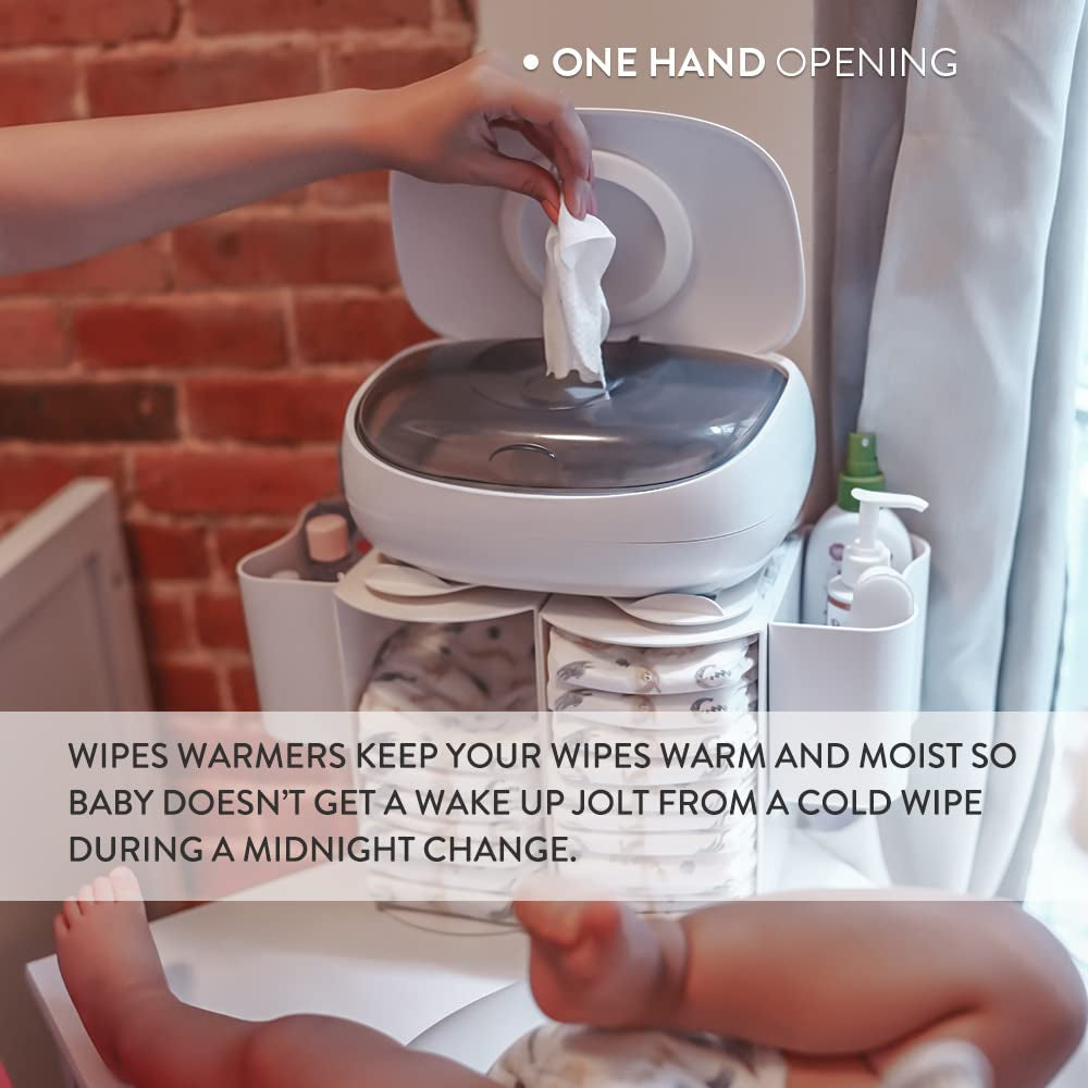Prince Lionheart EVO Wipe Warmer voor baby Wegwerp vochtige doekjes met verwarmend nachtlampje Ever-Fresh-systeem (EU-adapters) 1 stuk (1 pak)