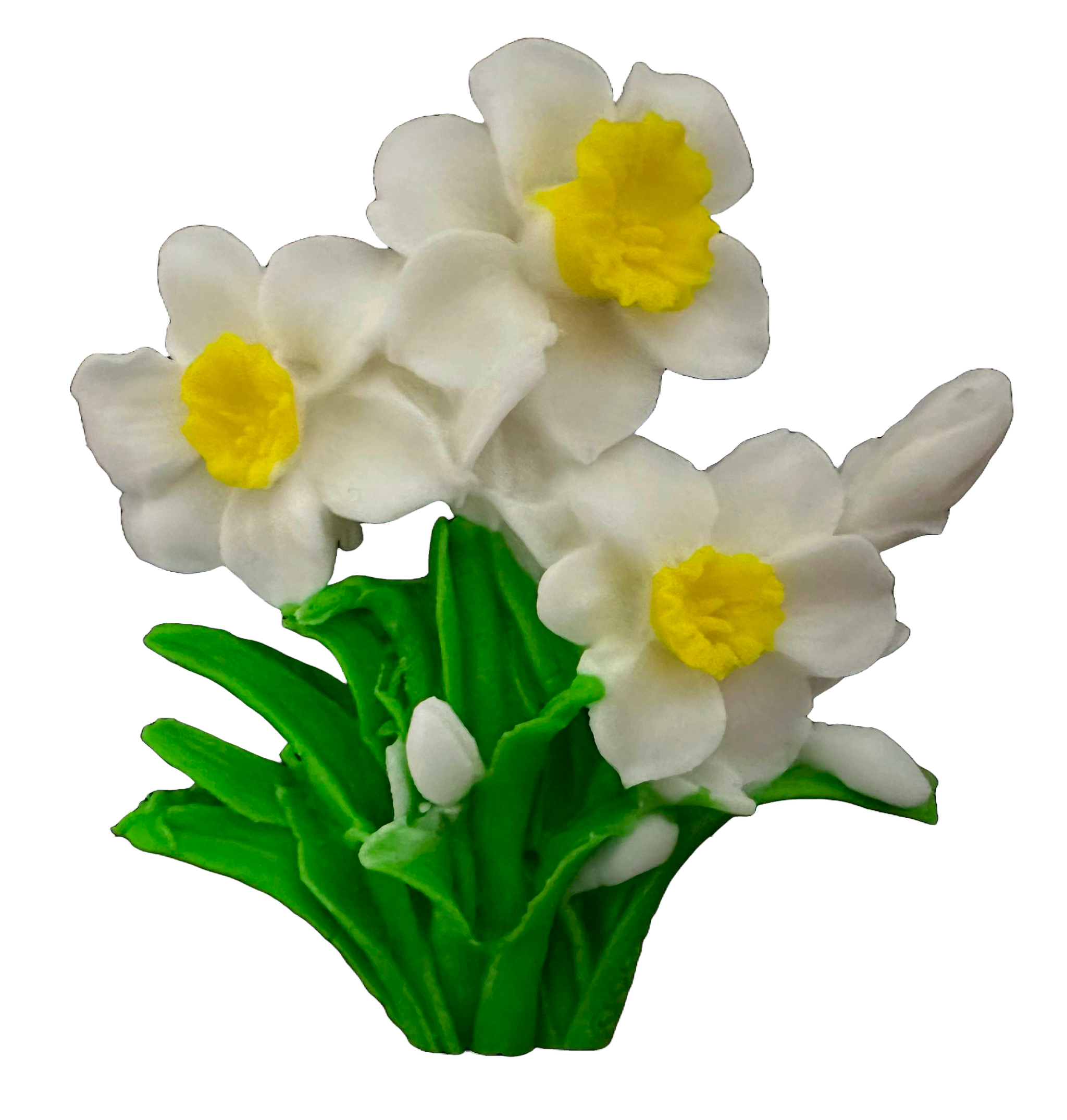 Eetbare suikerdecoratie, Witte narcissen Decoraties van Sugar Paste Nati Shop