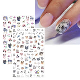 JMEOWIO Nagelsticker Tierische 8 Blatt Nail Art Sticker Selbstklebend Nagelaufkleber Katze Niedlich Decoratie Nageldesign Zubehör