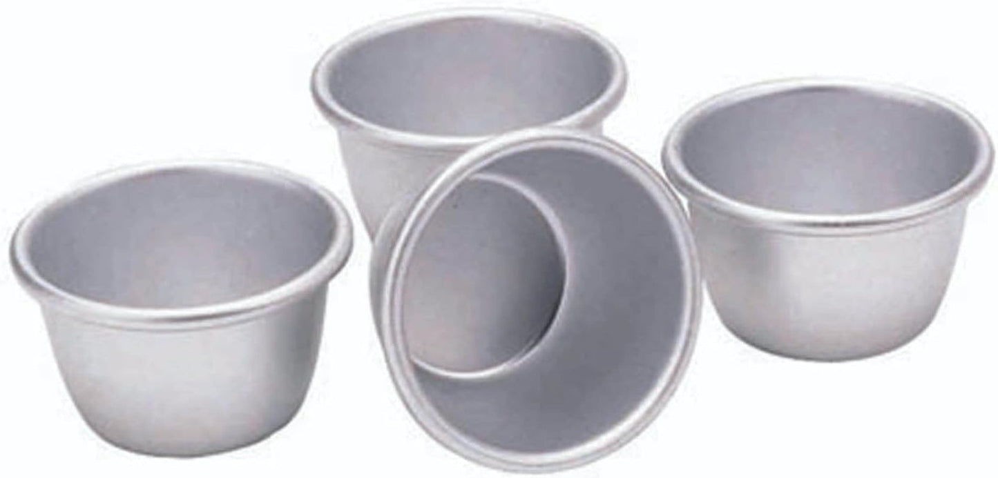 Kitchencraft Mini Puddingvormen Geanodiseerd Aluminium 7,5 cm Set van 4 Zilveren Bakvormen & Dienbladen Naty Shop