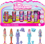 Barbie Mini Barbieland set van 5 fashionista's poppen, ca. Mini-poppen van 3,8 cm hoog in lippenstiftmouwen, verrassingscollectieset (stijlen kunnen variëren), JBD26 Naty Shop-poppen, 4 stuks
