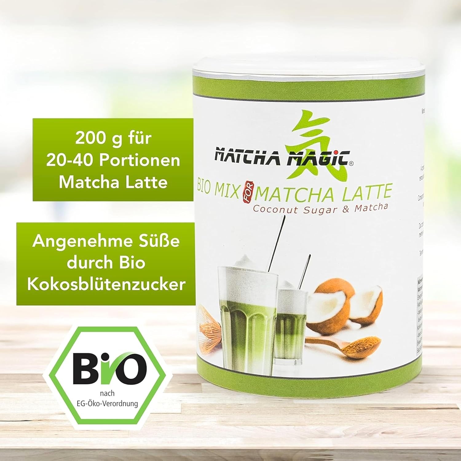 Matchamagic - Biologisch matcha latte poeder uit Japan met kokosbloesemsuiker voor een heerlijke thee