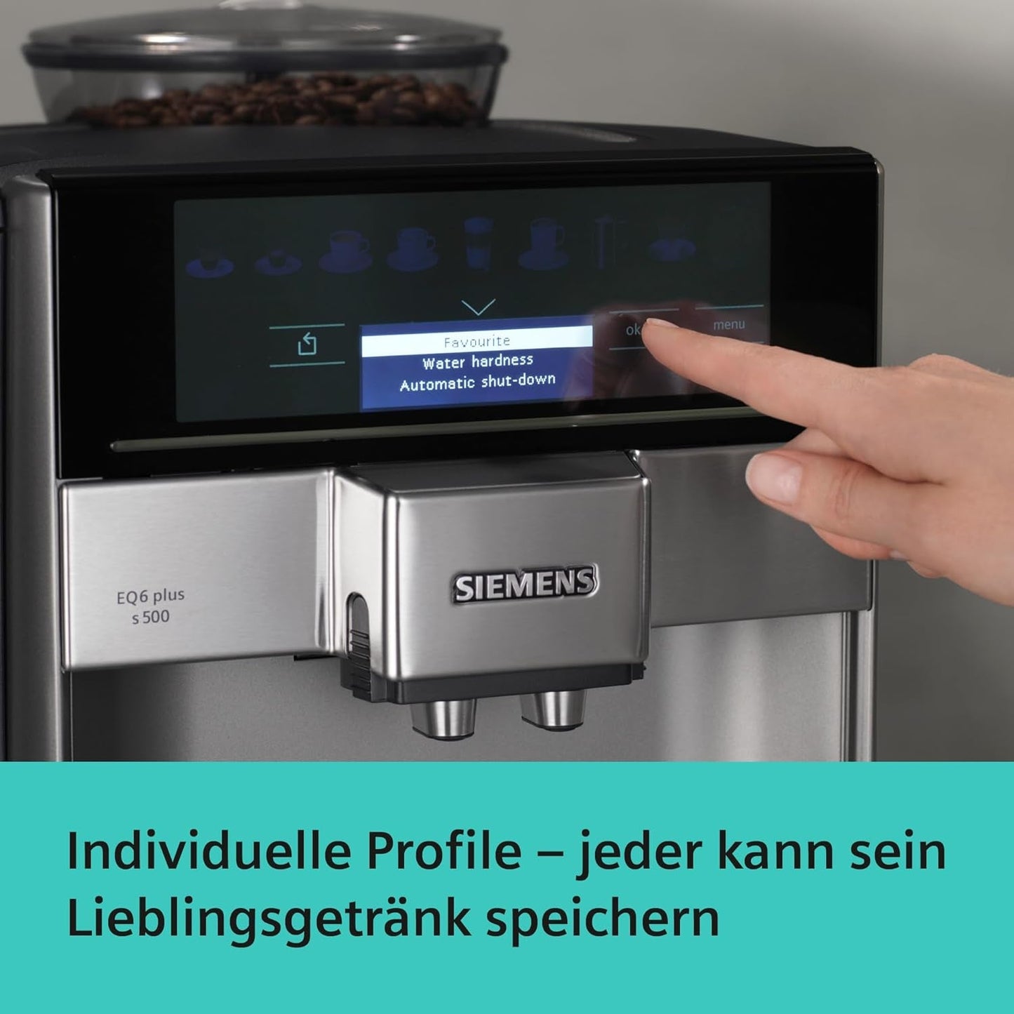 Siemens EQ.6 plus s300 automatische espressomachine TE653501DE, voor vele koffiespecialiteiten, melkopschuimer, keramische molen, dubbele koffiefunctie, antikalk, automatische stoomreiniging, 1500 W, zilver